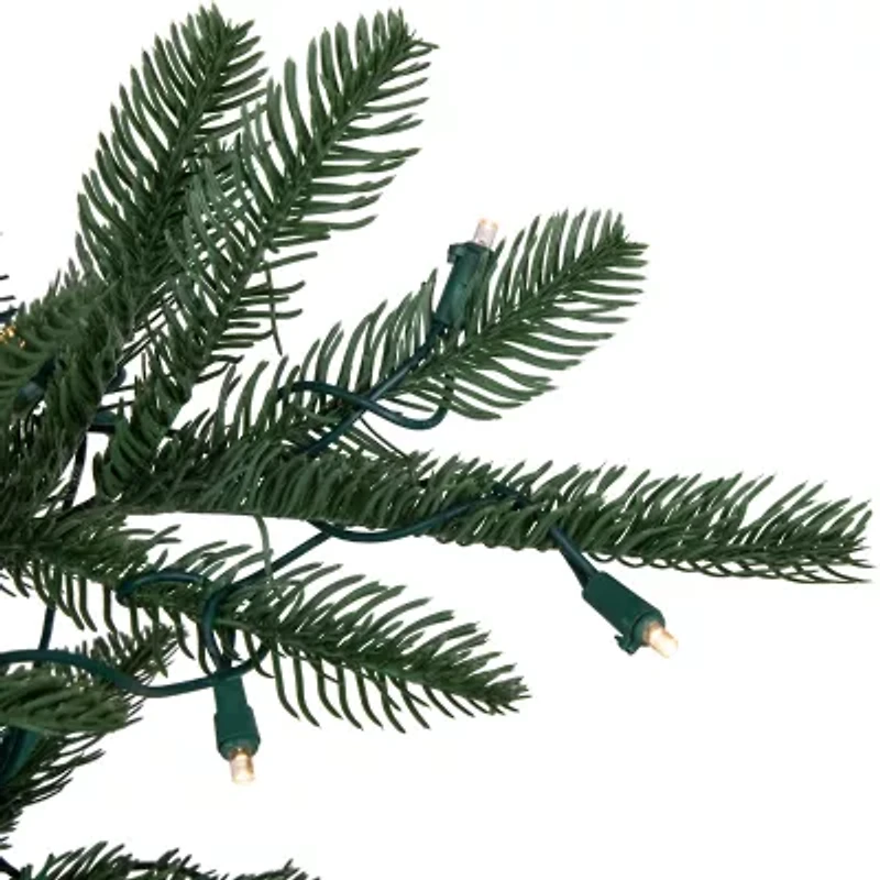 6.5' Pre-Lit Nordmann Fir Artificial Christmas Tree  Warm Clear LED Lights