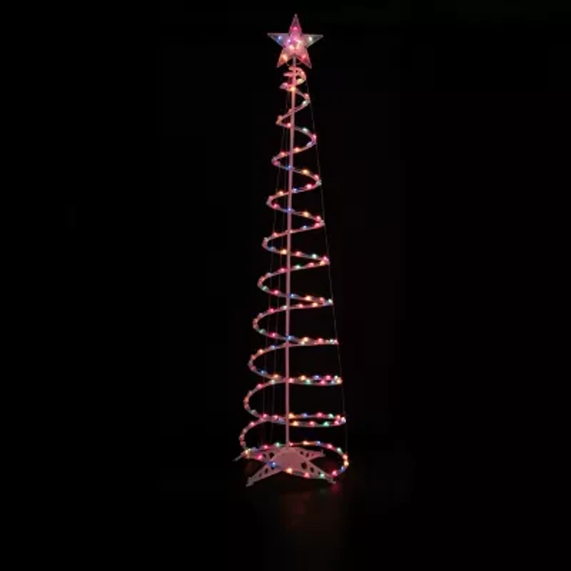 Set of 3 Lighted Multi-Color Spiral Christmas Trees - 3'  4'  and 6'