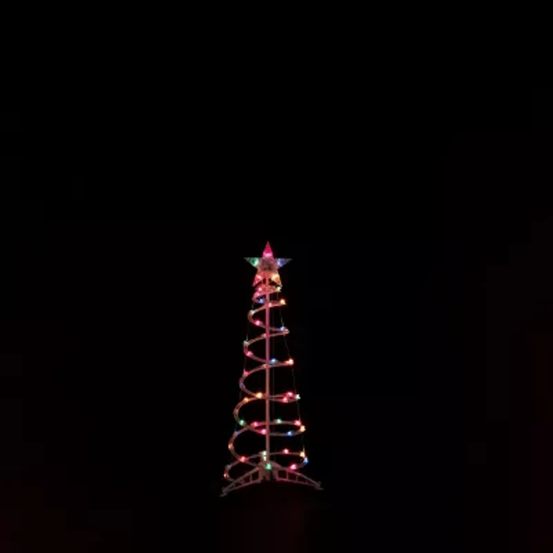 Set of 3 Lighted Multi-Color Spiral Christmas Trees - 3'  4'  and 6'