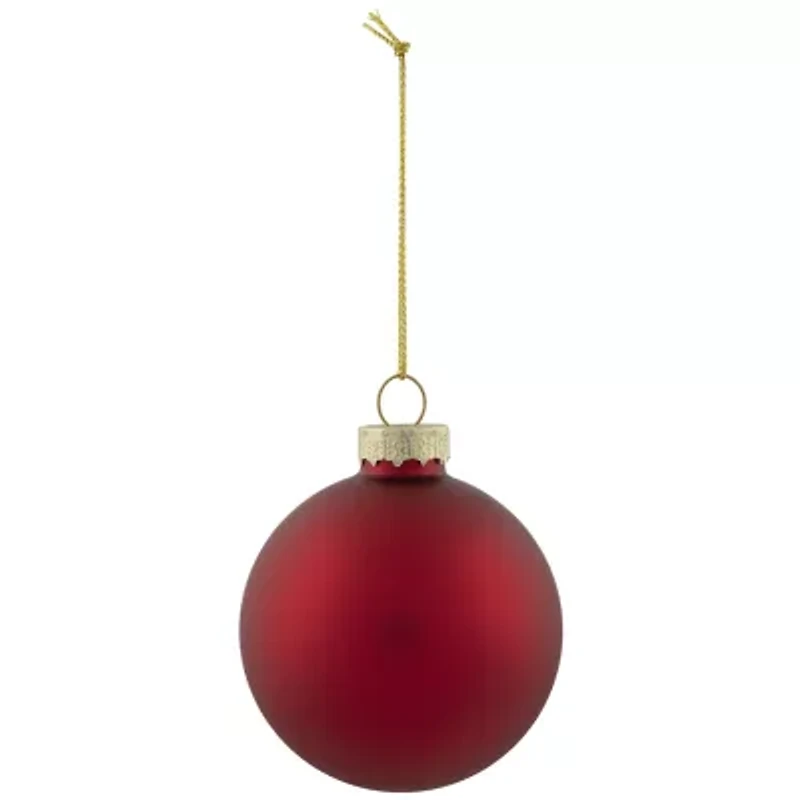 Northlight Red 2-Finish Ball 9-pc. Christmas Ornament