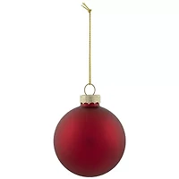 Northlight Red 2-Finish Ball 9-pc. Christmas Ornament