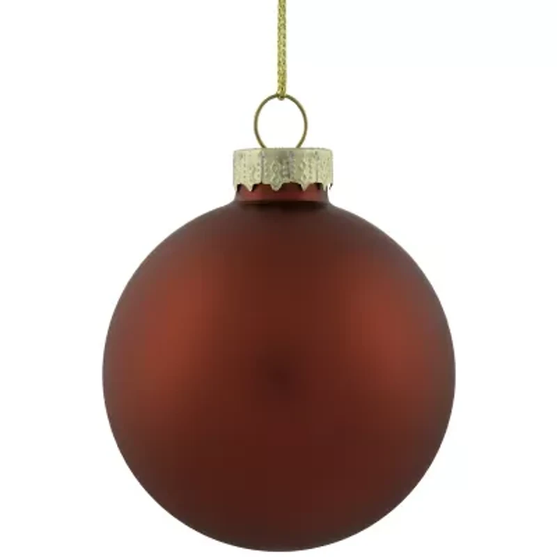 Northlight Red 2-Finish Ball 9-pc. Christmas Ornament