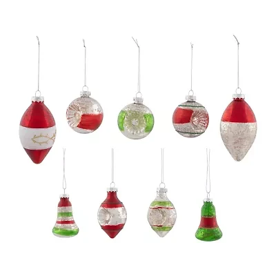 Northlight 2-Finish Finial Silver 9-pc. Christmas Ornament