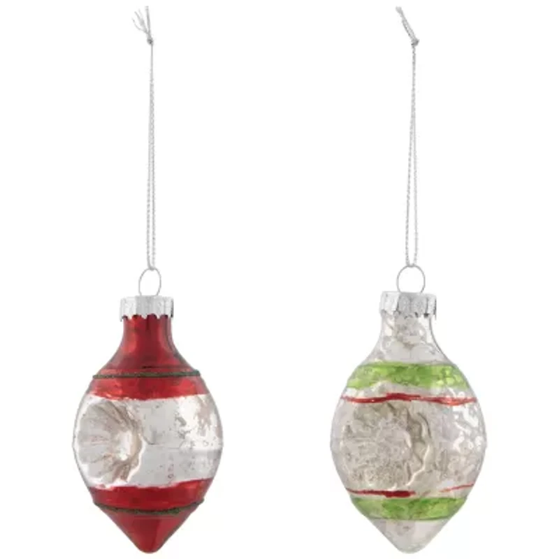Northlight 2-Finish Finial Silver 9-pc. Christmas Ornament