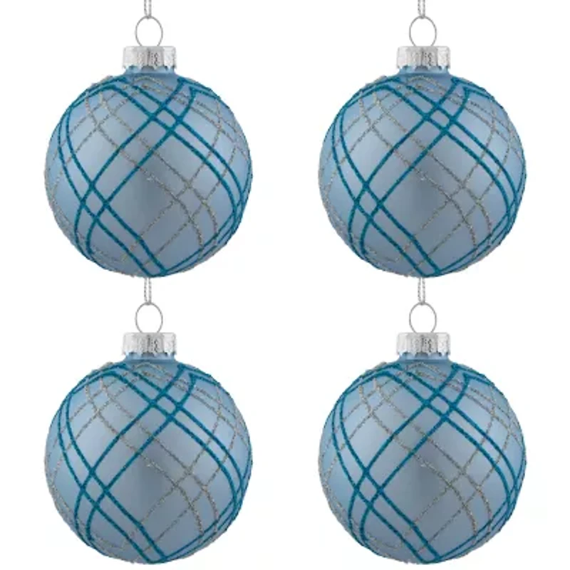 Northlight Glitter Glass Ball 4-pc. Christmas Ornament