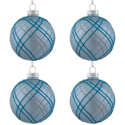 Northlight Glitter Glass Ball 4-pc. Christmas Ornament
