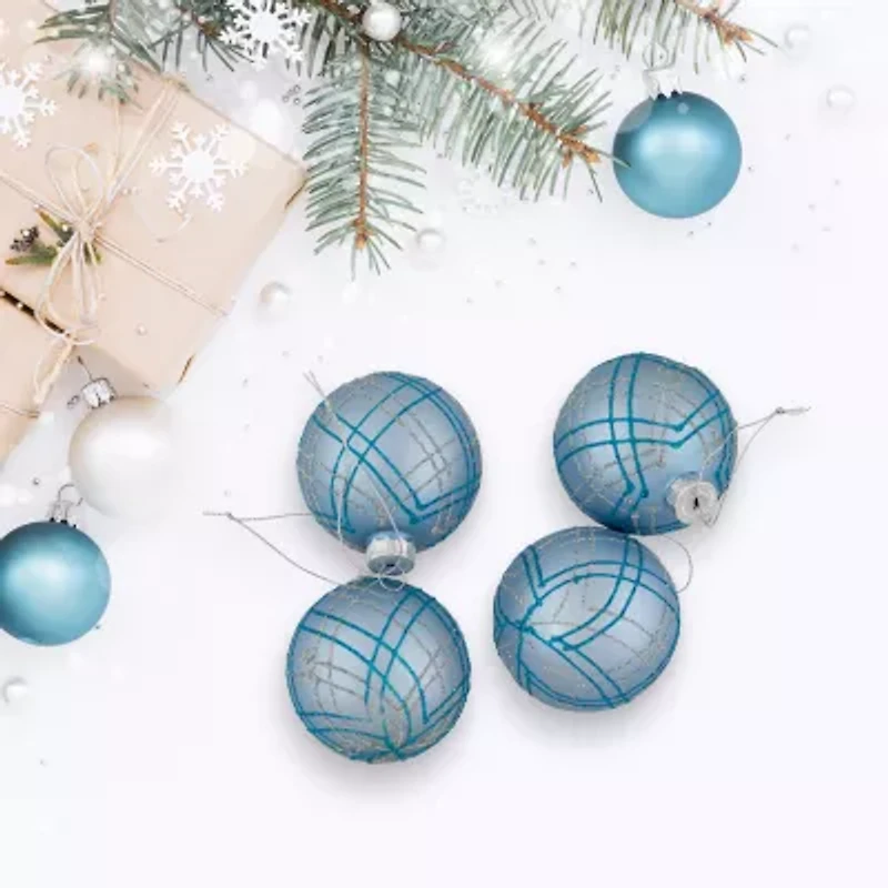 Northlight Glitter Glass Ball 4-pc. Christmas Ornament