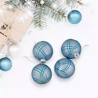 Northlight Glitter Glass Ball 4-pc. Christmas Ornament