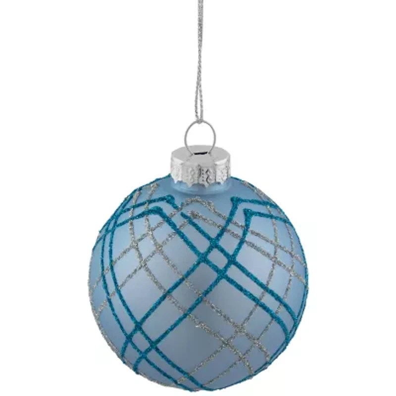 Northlight Glitter Glass Ball 4-pc. Christmas Ornament