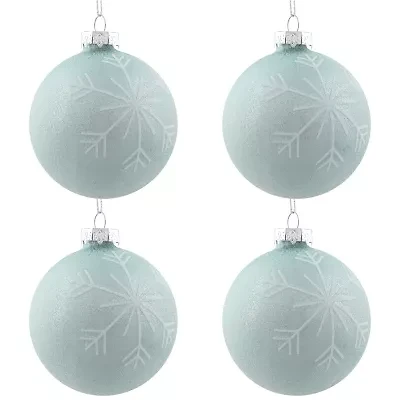 Northlight Snowflake Glass Ball 4-pc. Christmas Ornament