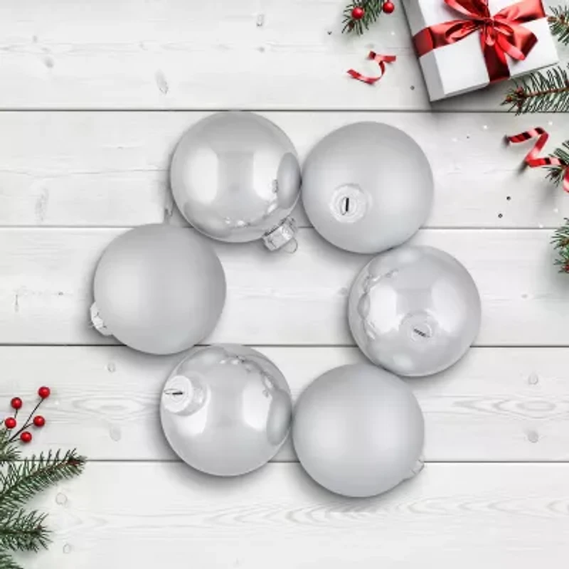 Northlight 2-Finish Glass Ball 6-pc. Christmas Ornament