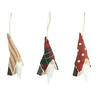 Northlight Wooden Gnomes 3-pc. Christmas Ornament