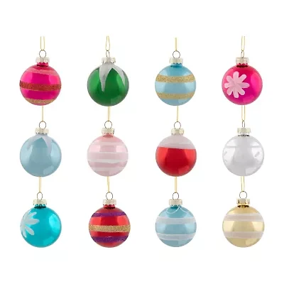 Northlight Multi Color Ball 12-pc. Christmas Ornament