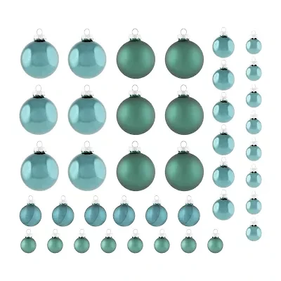 Northlight 2-Finish Glass Green Ball 40-pc. Christmas Ornament