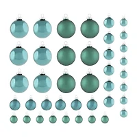 Northlight 2-Finish Glass Green Ball 40-pc. Christmas Ornament