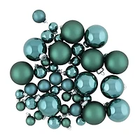 Northlight 2-Finish Glass Green Ball 40-pc. Christmas Ornament
