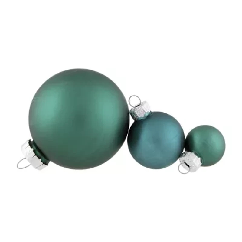 Northlight 2-Finish Glass Green Ball 40-pc. Christmas Ornament