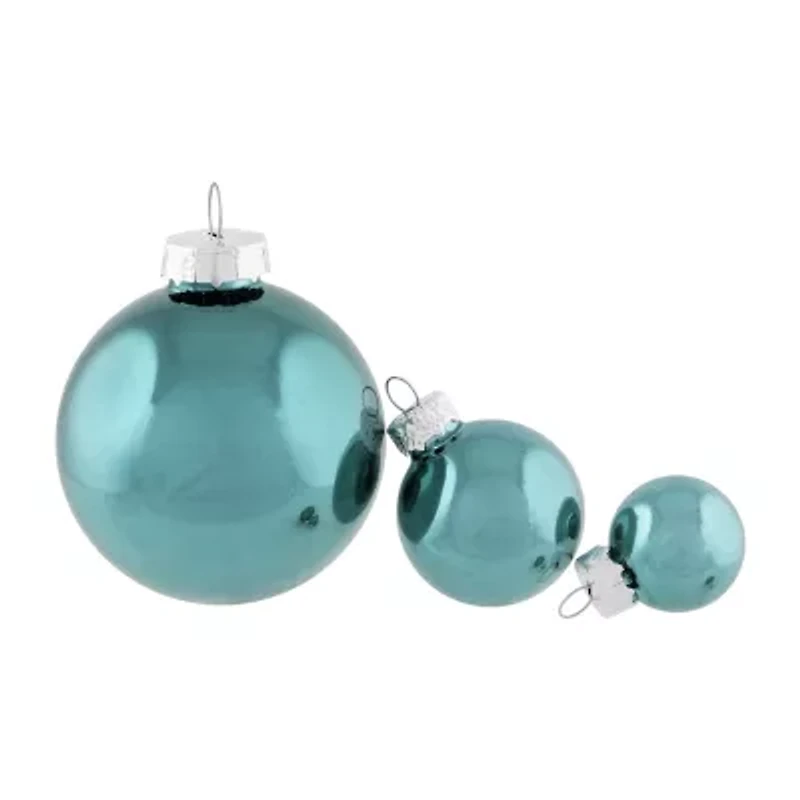Northlight 2-Finish Glass Green Ball 40-pc. Christmas Ornament