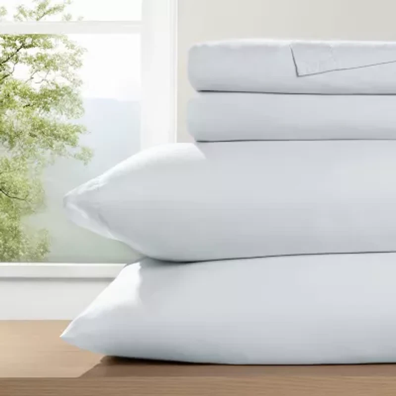 Casual Comfort 100% Cotton Percale Ultra-Soft 4 Piece Sheet Set