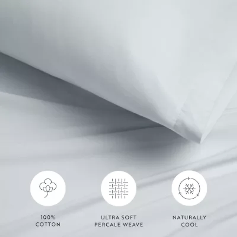 Casual Comfort 100% Cotton Percale Ultra-Soft 4 Piece Sheet Set