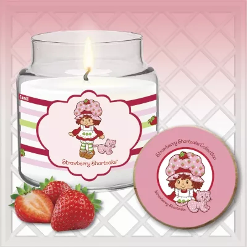 Courtside Market Strawberry Shortcake 18 Oz Striped Scented Jar Candle
