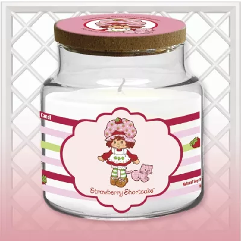 Courtside Market Strawberry Shortcake 18 Oz Striped Scented Jar Candle