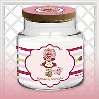 Courtside Market Strawberry Shortcake 18 Oz Striped Scented Jar Candle