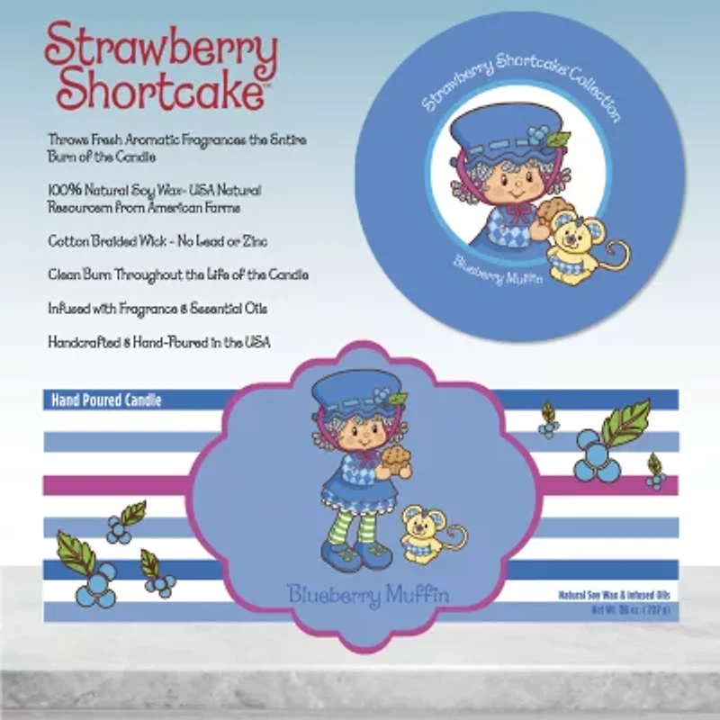 Courtside Market Strawberry Shortcake Oz Blueberry Muffin Striped Scented Jar Candle