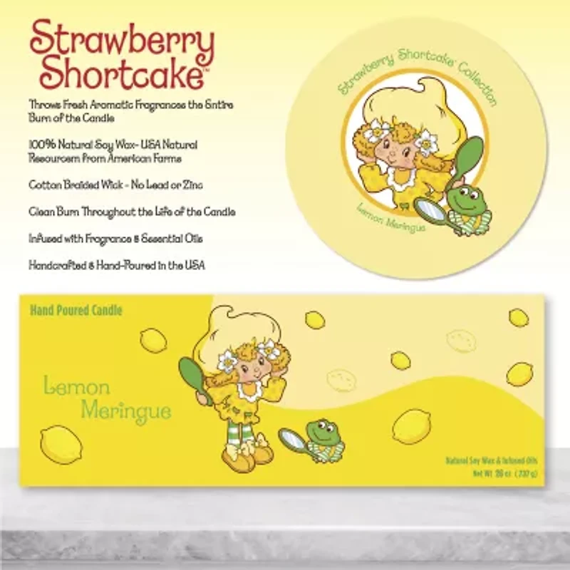 Courtside Market Strawberry Shortcake 26 Oz Lemon Meringue Wave Scented Jar Candle