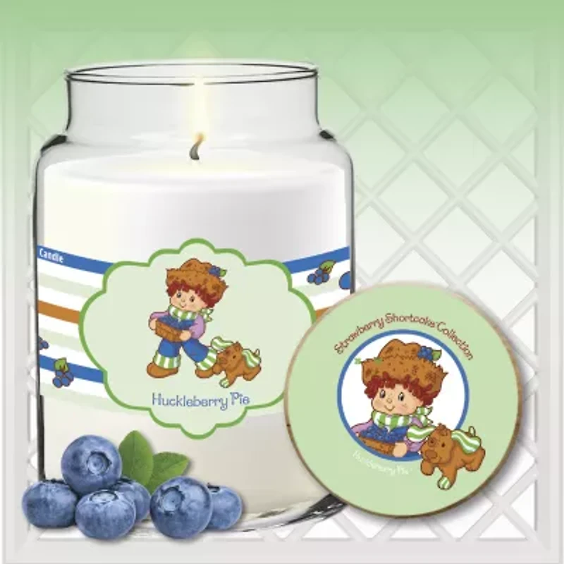 Courtside Market Strawberry Shortcake 26 Oz Huckleberry Pie Striped Scented Jar Candle
