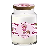 Courtside Market Strawberry Shortcake 26 Oz Raspberry Tart Striped Scented Jar Candle