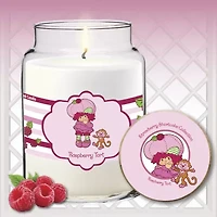 Courtside Market Strawberry Shortcake 26 Oz Raspberry Tart Striped Scented Jar Candle