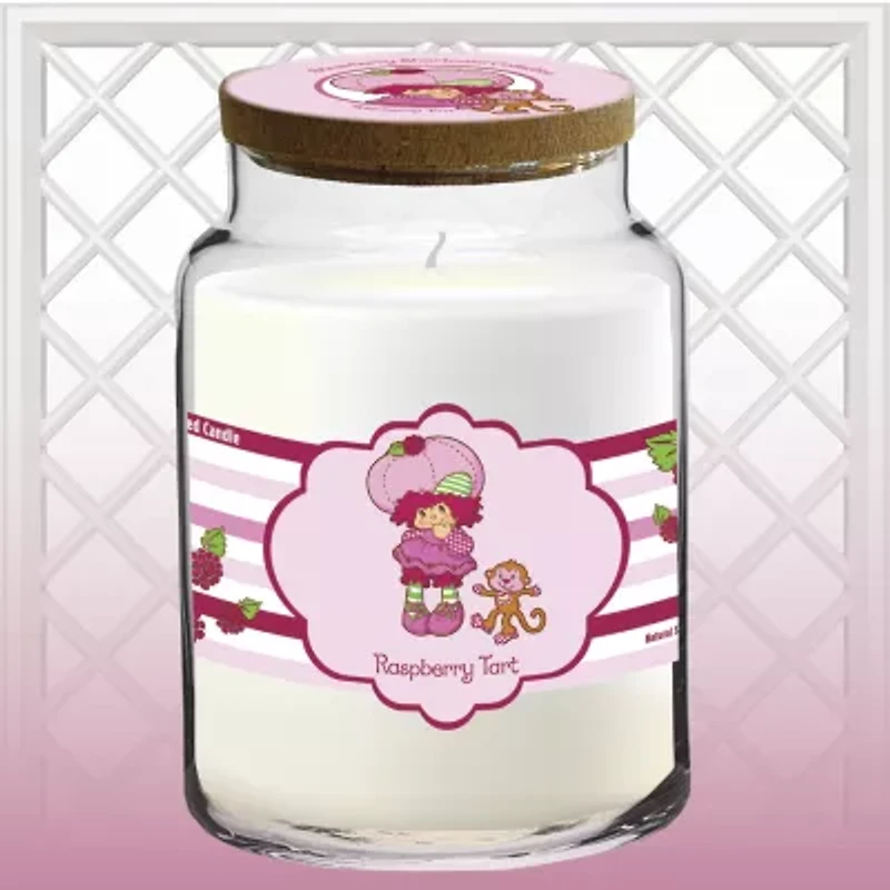 Courtside Market Strawberry Shortcake 26 Oz Raspberry Tart Striped Scented Jar Candle