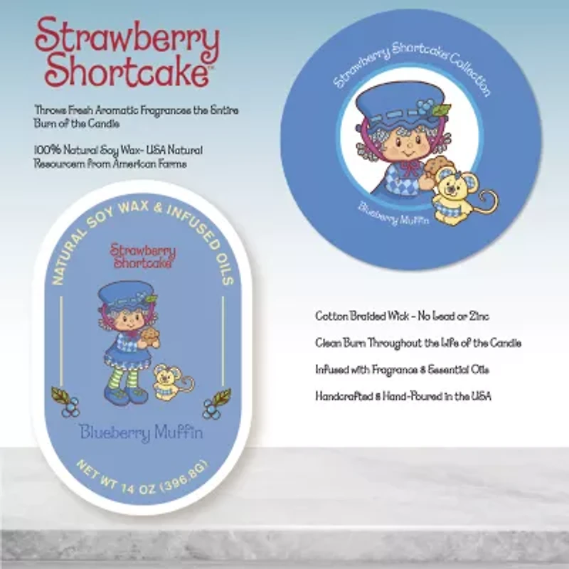 Courtside Market Strawberry Shortcake 14 Oz Blueberry Muffin Pill Shape Scented Jar Candle