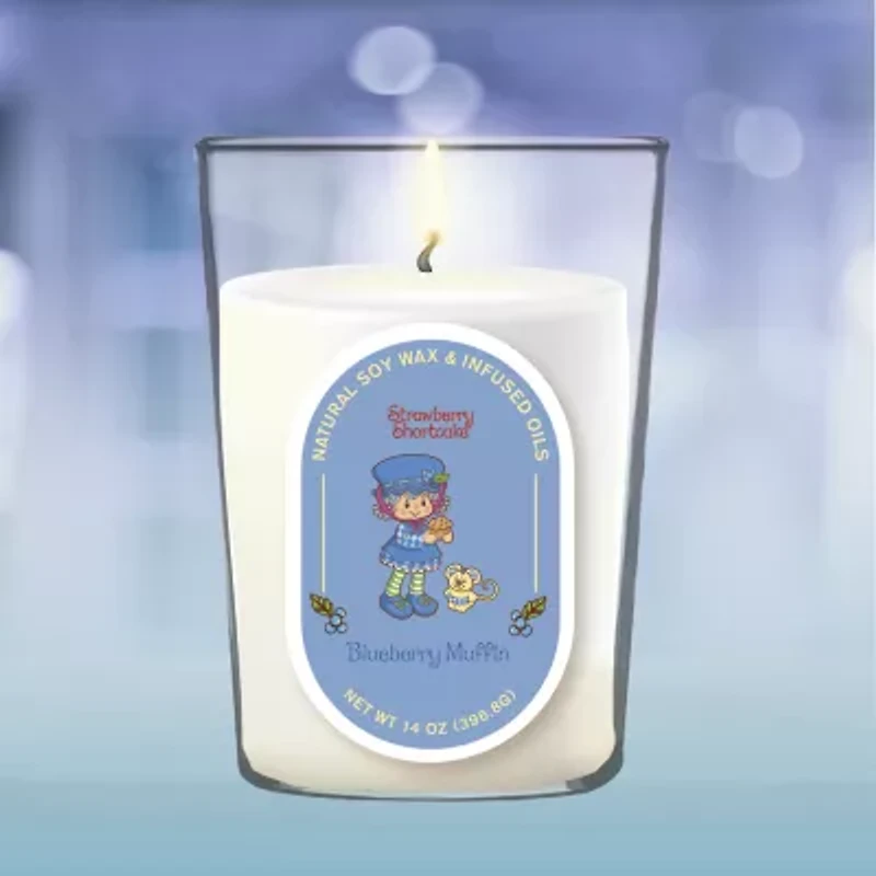 Courtside Market Strawberry Shortcake 14 Oz Blueberry Muffin Pill Shape Scented Jar Candle