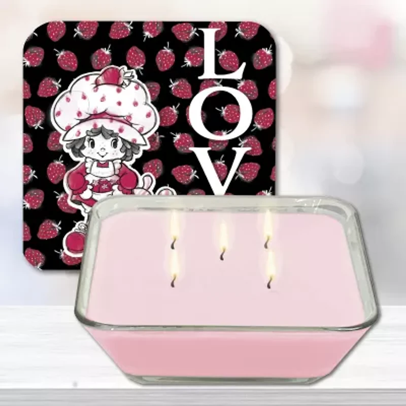 Courtside Market Strawberry Shortcake 20 Oz Love Candy Dish Scented Jar Candle