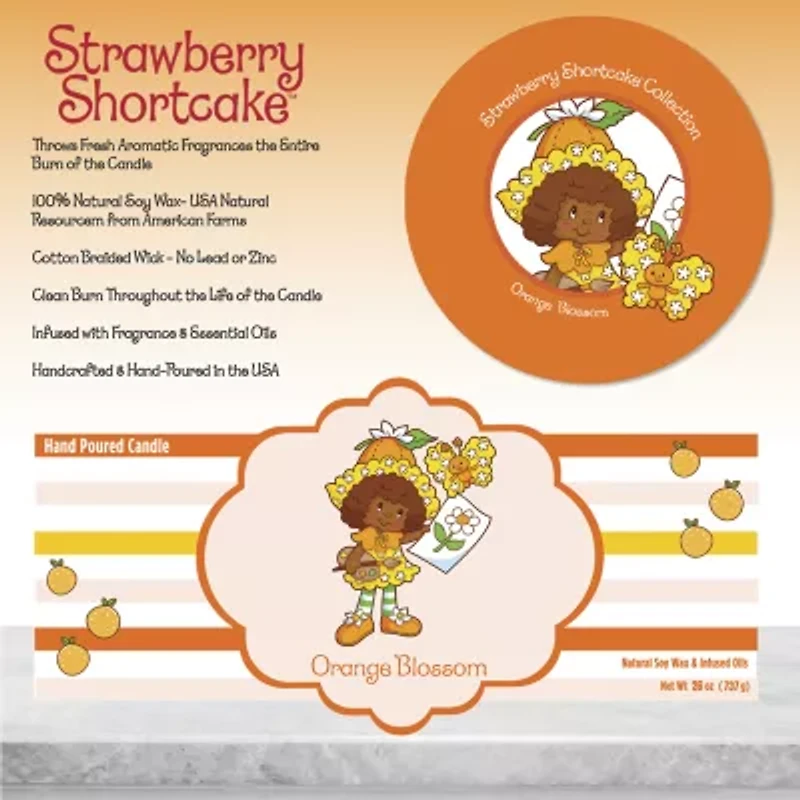 Courtside Market Strawberry Shortcake Oz Orange Blossom Striped Scented Jar Candle