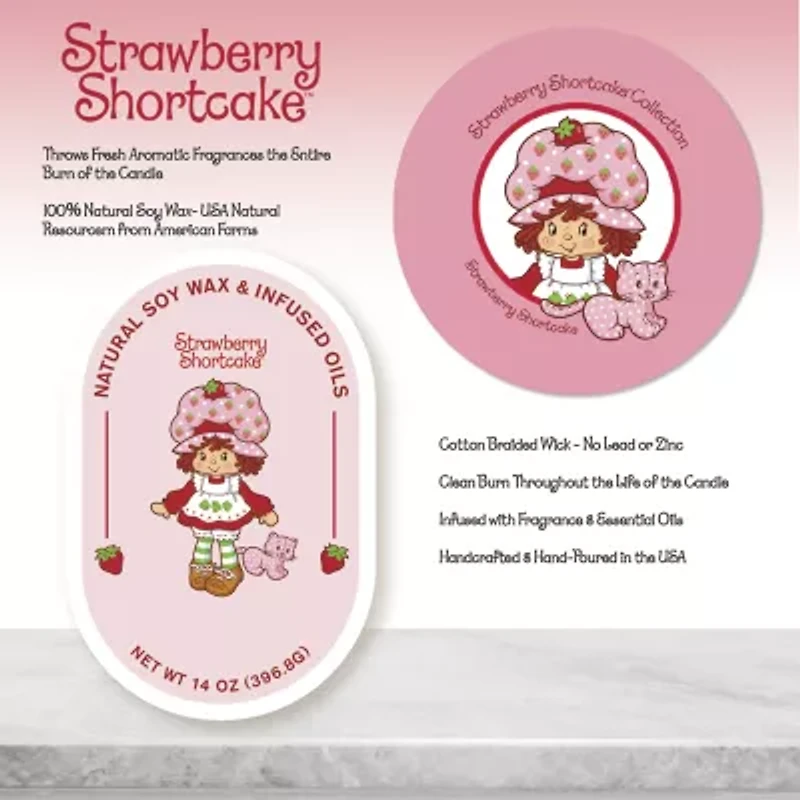 Courtside Market Strawberry Shortcake 14 Oz Raspberry Tart Pill Shape Scented Jar Candle