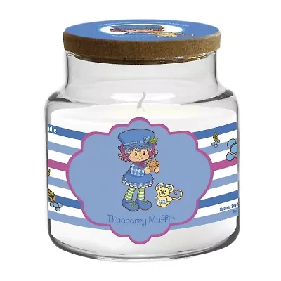 Courtside Market Strawberry Shortcake 18 Oz Blueberry Muffin Striped Scented Jar Candle
