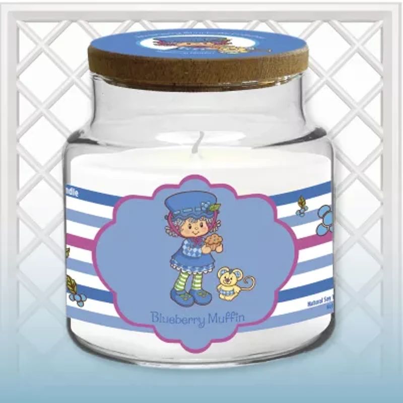 Courtside Market Strawberry Shortcake 18 Oz Blueberry Muffin Striped Scented Jar Candle