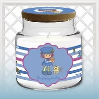 Courtside Market Strawberry Shortcake 18 Oz Blueberry Muffin Striped Scented Jar Candle