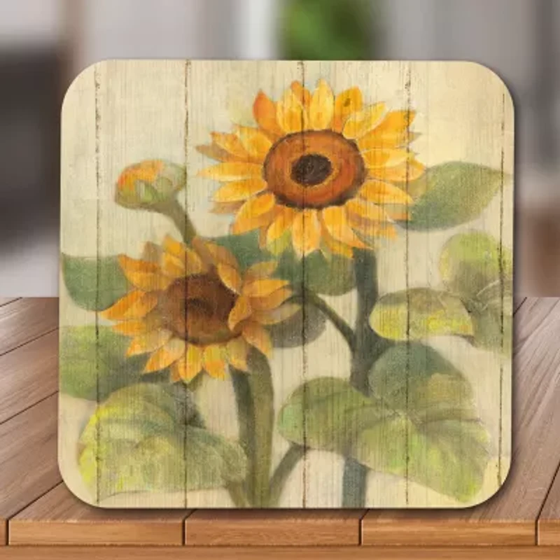 Courtside Market Summer Sunflowers 3-In-1 20oz Soy Wax With Decorative Art Lid Scented Jar Candle