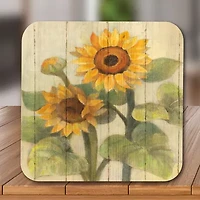 Courtside Market Summer Sunflowers 3-In-1 20oz Soy Wax With Decorative Art Lid Scented Jar Candle