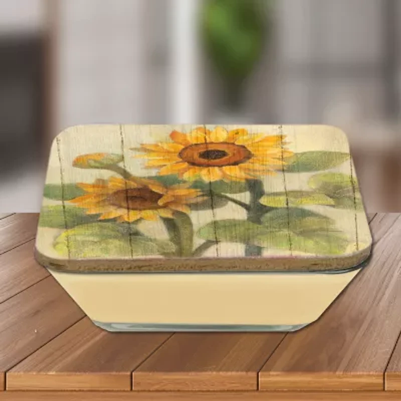 Courtside Market Summer Sunflowers 3-In-1 20oz Soy Wax With Decorative Art Lid Scented Jar Candle