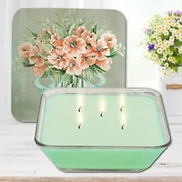 Courtside Market Poppies 3-In-1 20oz Soy Wax With Decorative Art Lid Scented Jar Candle