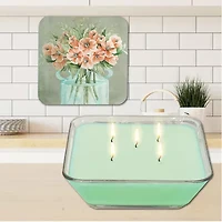 Courtside Market Poppies 3-In-1 20oz Soy Wax With Decorative Art Lid Scented Jar Candle