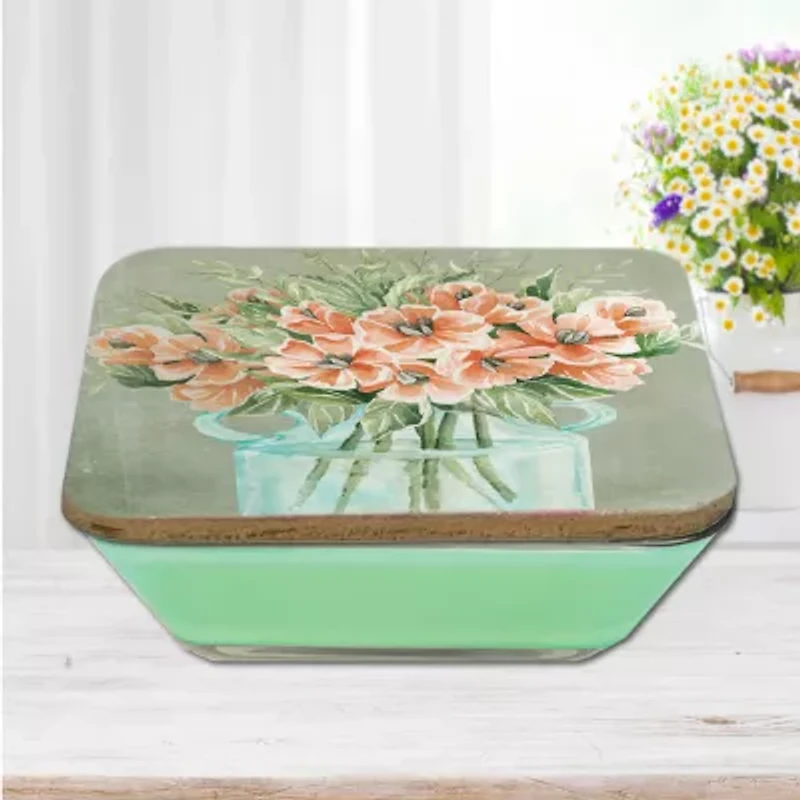 Courtside Market Poppies 3-In-1 20oz Soy Wax With Decorative Art Lid Scented Jar Candle