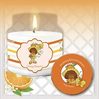 Courtside Market Strawberry Shortcake 18 Oz Orange Blossom Striped Scented Jar Candle