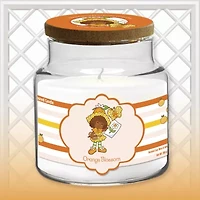 Courtside Market Strawberry Shortcake 18 Oz Orange Blossom Striped Scented Jar Candle