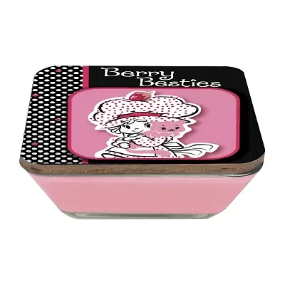 Courtside Market Strawberry Shortcake 20 Oz Valentine Candy Dish Scented Jar Candle